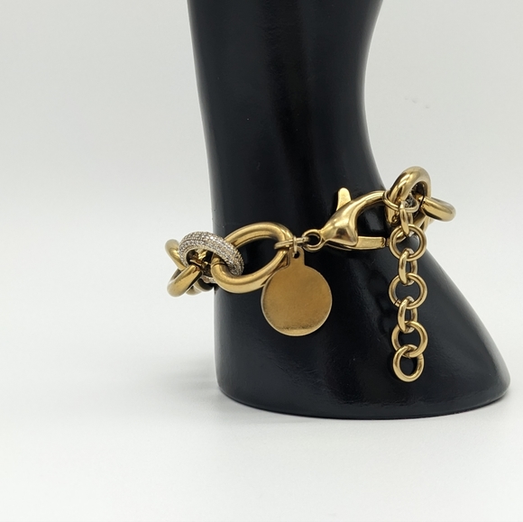 Gold Bracelet for Women Girls Wide Cuban Curb Link Bracelet Oval CZ Bracelet - Picture 3 of 6